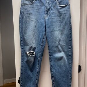 Classic Blue Distressed Women's Jeans